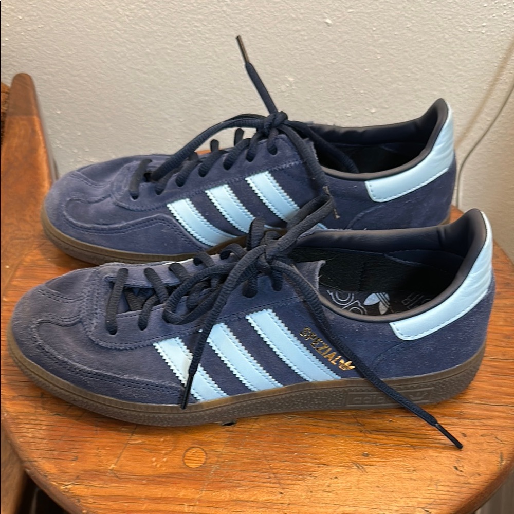 Adidas Blue and Brown Retro Sneakers